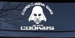 Darth Vader Come To The Dark Side We Have Cookies Funny Car or Truck Window Decal Sticker