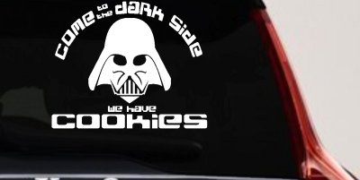 Darth Vader Come To The Dark Side We Have Cookies Funny Car or Truck Window Vinyl Decal Sticker