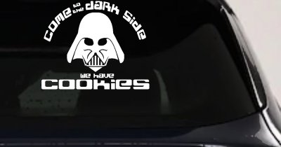 Darth Vader Come To The Dark Side We Have Cookies Funny Car or Truck Window Vinyl Decal Sticker