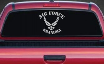 Air Force Grandma Military Car or Truck Window Decal Sticker (Light Gray)