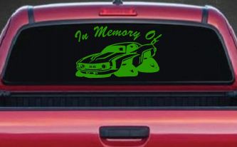 In Memory Of Camaro Car or Truck Window Decal Sticker (Lime)