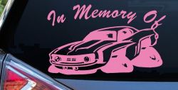 In Memory Of Camaro Car or Truck Window Vinyl Decal Sticker (Pink)