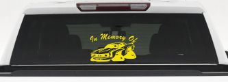 In Memory Of Camaro Car or Truck Window Decal Sticker (Yellow)