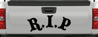 R.I.P Rest In Peace In Memory Of Car or Truck Window Vinyl Decal Sticker (Black)