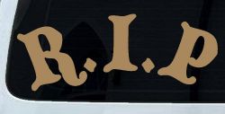 R.I.P Rest In Peace In Memory Of Car or Truck Window Decal Sticker (Light Brown)