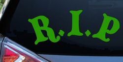 R.I.P Rest In Peace In Memory Of Car or Truck Window Decal Sticker (Lime)