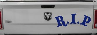 R.I.P Rest In Peace In Memory Of Car or Truck Window Decal Sticker (Navy)