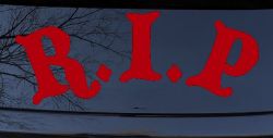 R.I.P Rest In Peace In Memory Of Car or Truck Window Vinyl Decal Sticker (Red)