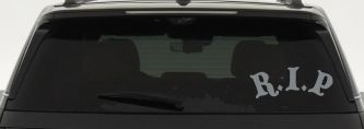 R.I.P Rest In Peace In Memory Of Car or Truck Window Decal Sticker (Telegrey)