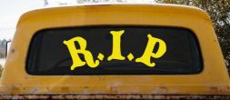 R.I.P Rest In Peace In Memory Of Car or Truck Window Decal Sticker (Yellow)