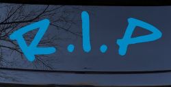 R.I.P Rest In Peace In Memory Of Car or Truck Window Decal Sticker (Blue)