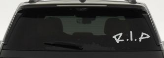 R.I.P Rest In Peace In Memory Of Car or Truck Window Decal Sticker (Light Gray)