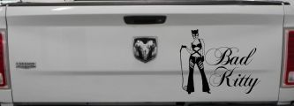 Cat Woman Bad Kitty Car or Truck Window Decal Sticker (Black)