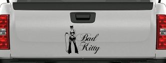 Cat Woman Bad Kitty Car or Truck Window Vinyl Decal Sticker (Black)