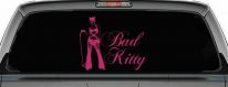 Cat Woman Bad Kitty Car or Truck Window Decal Sticker (Hot Pink)