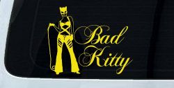 Cat Woman Bad Kitty Car or Truck Window Vinyl Decal Sticker (Yellow)