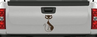 Slim Cat Car or Truck Window Decal Sticker (Brown)