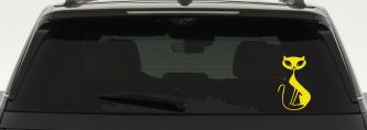 Slim Cat Car or Truck Window Decal Sticker (Yellow)