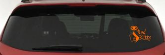 Slim Cat Bad Kitty Car or Truck Window Decal Sticker (Orange)