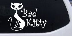 Slim Cat Bad Kitty Car or Truck Window Decal Sticker