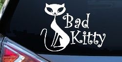 Slim Cat Bad Kitty Car or Truck Window Decal Sticker
