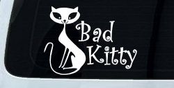 Slim Cat Bad Kitty Car or Truck Window Decal Sticker