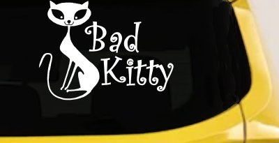 Slim Cat Bad Kitty Car or Truck Window Vinyl Decal Sticker