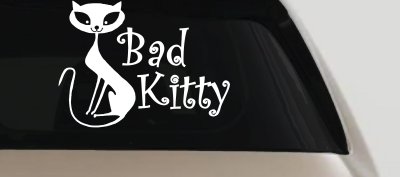 Slim Cat Bad Kitty Car or Truck Window Vinyl Decal Sticker