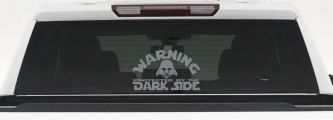 Darth Vader Warning Protected By The Dark Side Funny Car or Truck Window Decal Sticker (Telegrey)