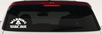 Darth Vader Warning Protected By The Dark Side Funny Car or Truck Window Decal Sticker (White)