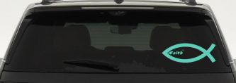 Christian Fish Faith Car or Truck Window Decal Sticker (Mint)