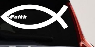 Christian Fish Faith Car or Truck Window Vinyl Decal Sticker