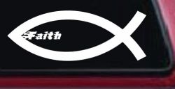 Christian Fish Faith Car or Truck Window Decal Sticker
