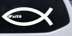 Christian Fish Faith Car or Truck Window Decal Sticker