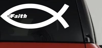 Christian Fish Faith Car or Truck Window Vinyl Decal Sticker