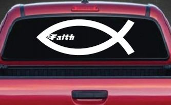 Christian Fish Faith Car or Truck Window Decal Sticker