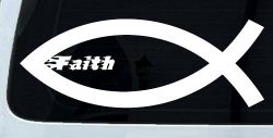 Christian Fish Faith Car or Truck Window Decal Sticker