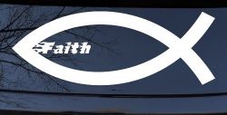 Christian Fish Faith Car or Truck Window Decal Sticker