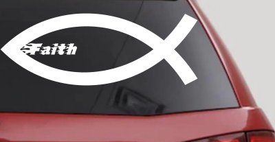 Christian Fish Faith Car or Truck Window Vinyl Decal Sticker