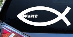 Christian Fish Faith Car or Truck Window Decal Sticker