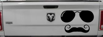 Sunglasses Handlebar Mustache Funny Car or Truck Window Vinyl Decal Sticker (Black)