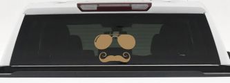 Sunglasses Handlebar Mustache Funny Car or Truck Window Decal Sticker (Light Brown)