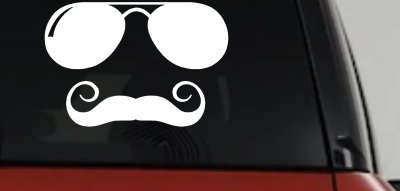 Sunglasses Handlebar Mustache Funny Car or Truck Window Vinyl Decal Sticker