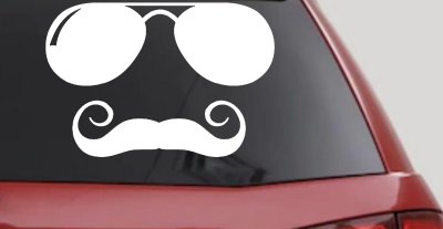 Sunglasses Handlebar Mustache Funny Car or Truck Window Vinyl Decal Sticker