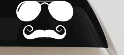 Sunglasses Handlebar Mustache Funny Car or Truck Window Vinyl Decal Sticker