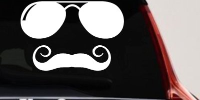 Sunglasses Handlebar Mustache Funny Car or Truck Window Vinyl Decal Sticker
