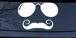 Sunglasses Handlebar Mustache Funny Car or Truck Window Decal Sticker