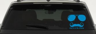 Cool Is In The Stache Mustache Funny Car or Truck Window Vinyl Decal Sticker (Blue)