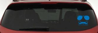 Cool Is In The Stache Mustache Funny Car or Truck Window Decal Sticker (Sky Blue)