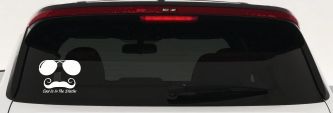 Cool Is In The Stache Mustache Funny Car or Truck Window Decal Sticker (White)